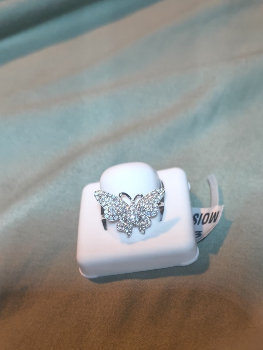 925 Sterling Silver Butterfly Ring With 1.5 CTW Of Beautiful Moissanite Stones